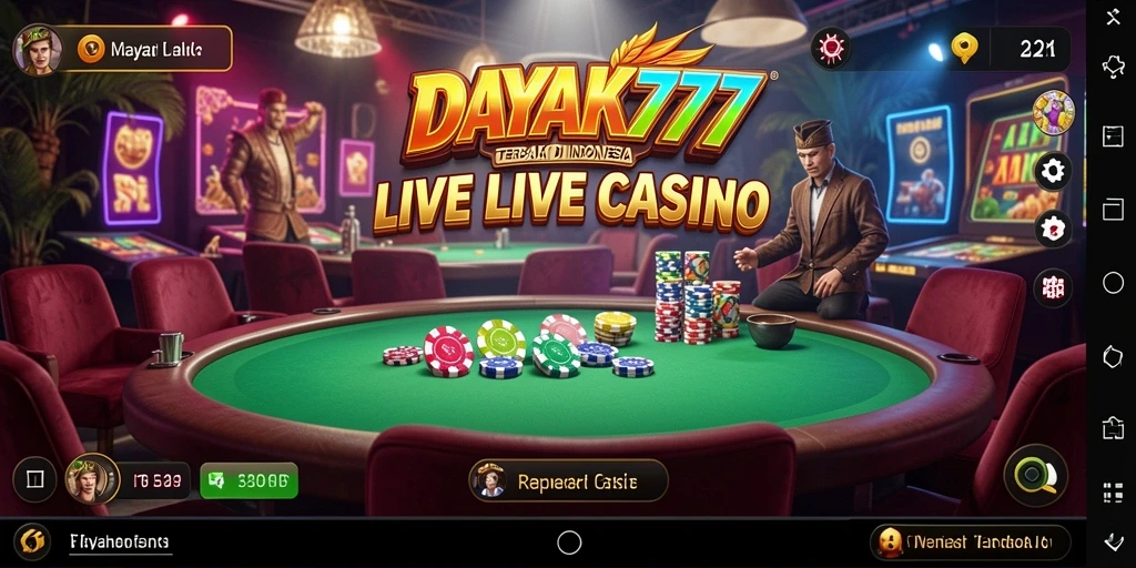Tampilan gameplay Live Casino di DAYAK777 yang menarik dan interaktif.