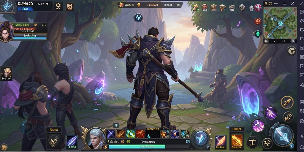 Screenshot gameplay <strong>DIANA4D</strong> yang menunjukkan pertempuran seru di dunia fantastis.