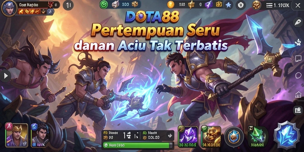 Screenshot gameplay DOTA88 dengan pertempuran seru dan aksi tidak terduga.