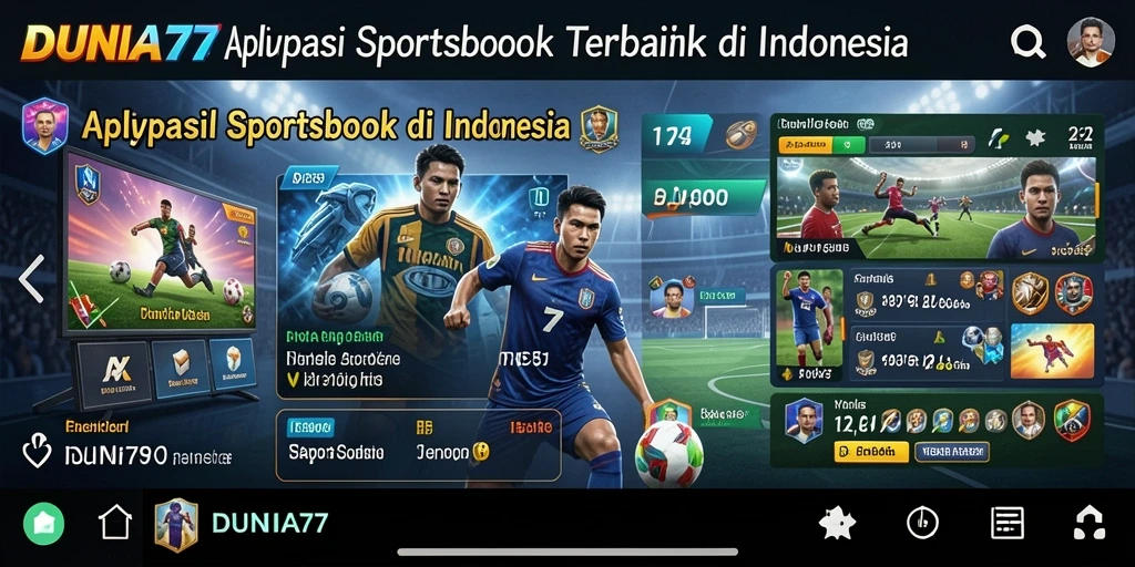 Tampilan screenshot DUNIA77 yang menampilkan taruhan olahraga secara langsung.