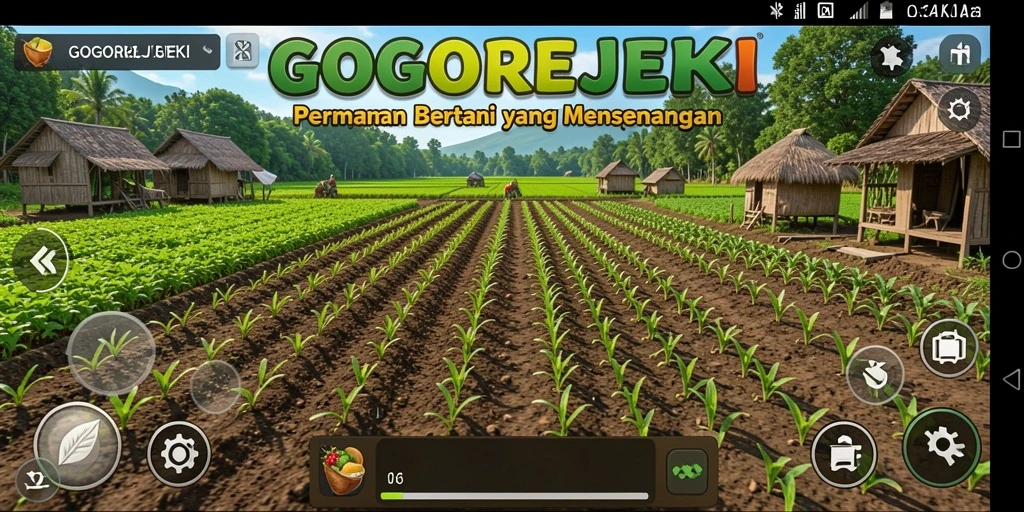Tampilan gameplay seru di GOGOREJEKI dengan pertanian kreatif.