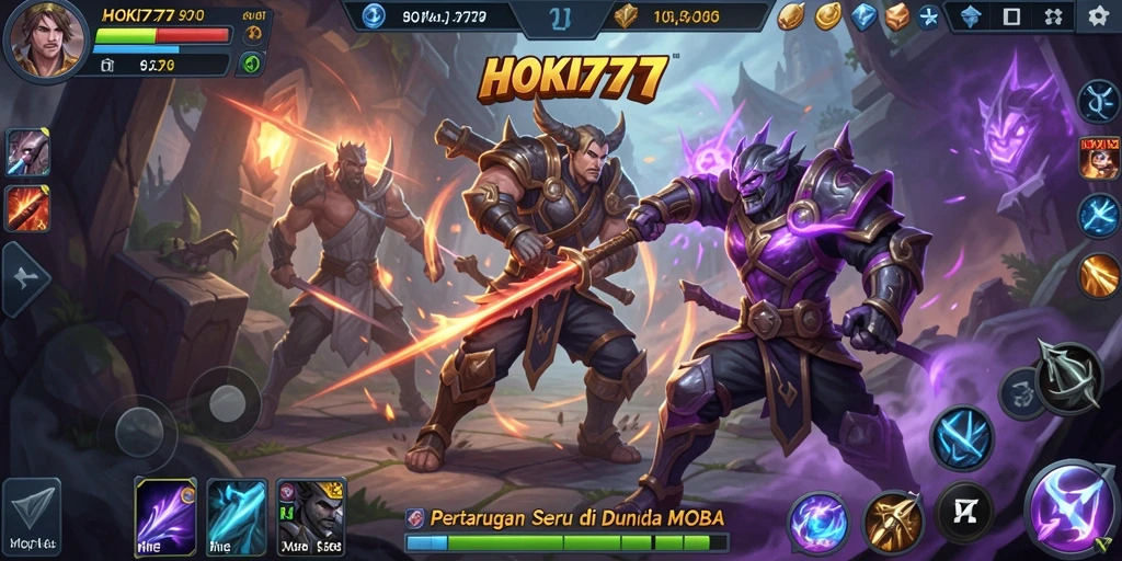 Tampilan gameplay seru HOKI777 dengan pertarungan strategis.