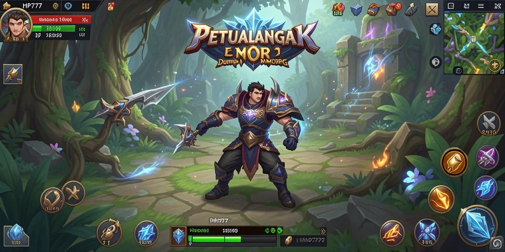 Screenshot HP777 menampilkan pertarungan seru dalam dunia MMORPG.