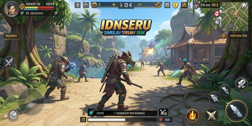 Screenshot gameplay <strong>IDNSERU</strong> yang menunjukkan interaksi mendalam dalam simulasi.