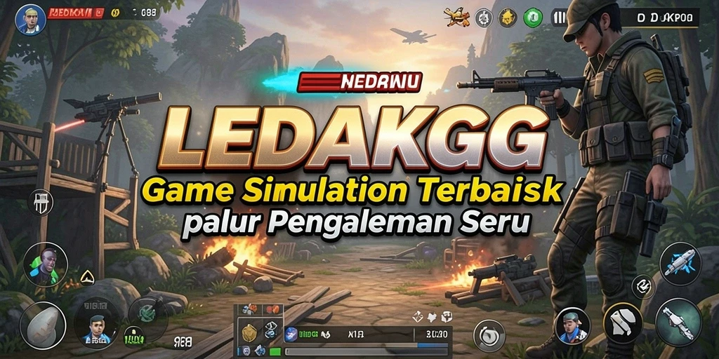 Screenshot gameplay LEDAKGG menunjukkan aksi seru dalam simulasi.