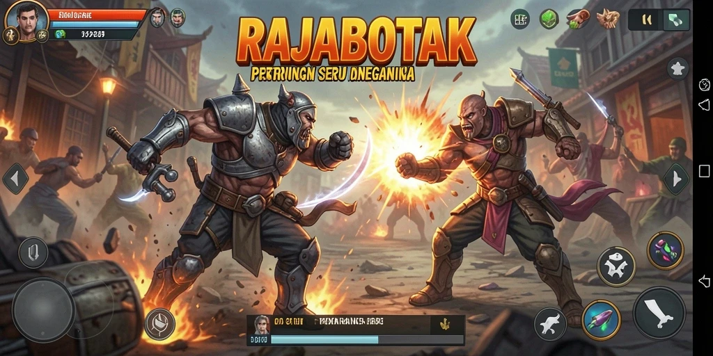 Tampilan aksi seru dalam permainan Fighting RAJABOTAK.
