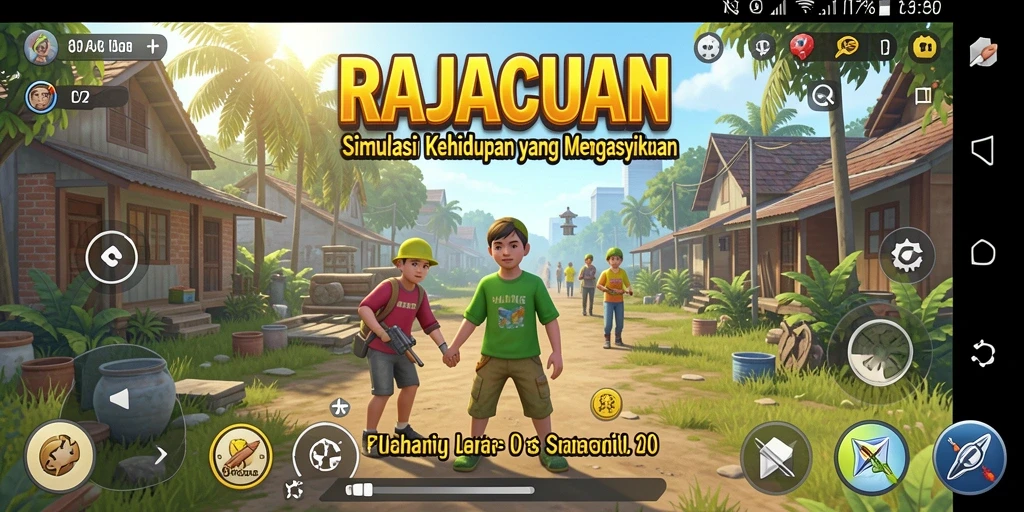Tangkapan layar menunjukkan momen gameplay yang seru dari RAJACUAN.